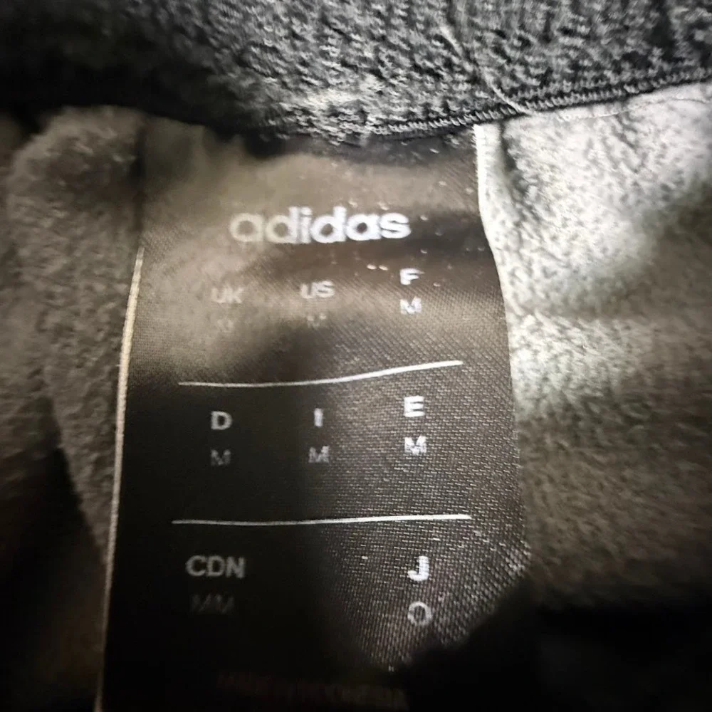 Adidas Jogger Pants Men's M Gray Heather 3 Stripe Athletic Sweatpants - Picture 5 of 8